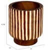 Storied Home Hand-Carved Wood Planter with Stripes - 2 of 4