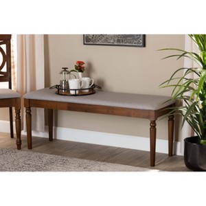 Giovanni Fabric Upholstered and Wood Dining Bench - Baxton Studio - 1 of 4