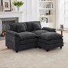 HYLEORY Chenille Fabric Pillow Top Arm U-Shaped Sectional Sofa , Indoor Convertible Modular Sectional Sofa Set with 2 Ottomans for Living Room - 2 of 4