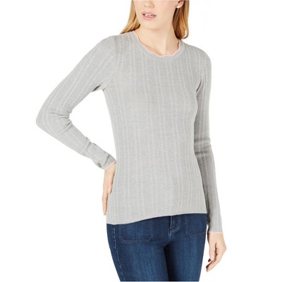 maison Jules Womens Ribbed Fitted Knit Sweater