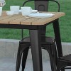 Emma and Oliver Indoor/Outdoor Dining Table, 31.5" Square All Weather Poly Resin Top with Steel Base - 4 of 4