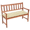 vidaXL Outdoor Patio Bench Wooden Garden Bench with Cushion Solid Wood Acacia - Cream 47.2" x 19.7" x 2.8" - 2 of 4
