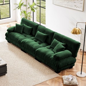 3-Seater Sectional Sofa Modular Deep Seat Sofa Couch Chenille Sofa Soft Comfy Upholstered Furniture Chenille Light coffee - 1 of 4