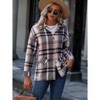 Coolmee Women's Fall Clothes Plaid Jacket Lapel Collar Long Sleeve Button Down Shirts Fashion Jacket with Pockets - 2 of 4