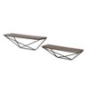 HomeRoots Set Of Two Black And Brown Wood And Metal Wall Mounted Accent Shelf - 4 of 4
