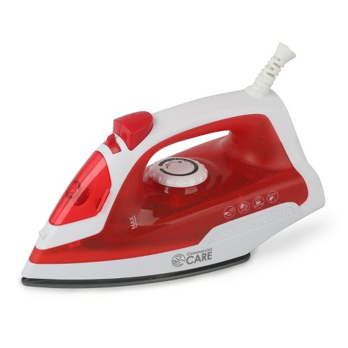  Steam Iron for Clothes, Professional Grade Cordless 2400W Rapid  Even Heat, Lightweight Portable Steam an-ti-Drip Ceramic Hybri-d Clothes  Iron Non-Stick Ceramic Soleplate Home Steam Iron (Red) : Home & Kitchen
