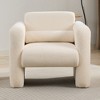Whisen Modern Lambskin Accent Chair & Armchair with Cushioned Back & Pillow - 3 of 4
