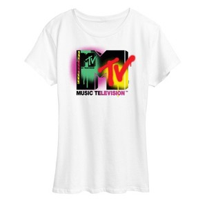 Women's - MTV - Logo Spray Stencil Short Sleeve Graphic T-Shirt - 1 of 4