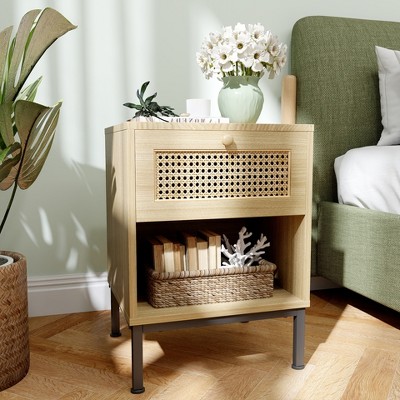 Aheaplus Rattan Nightstands with Drawers