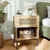 Aheaplus Rattan Nightstands with Drawers，Bed Side Open Storage cabinet - 3 of 4