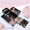 Fmeida Stagiant Rolling Makeup Train Case Large Storage Cosmetic Trolley 4 Tray with Sliding Rail Removable Middle Layer - 2 of 4
