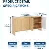 Sideboard Buffet Cabinet, Large Wood Fluted Coffee Bar Console Table with 4 Fluted Doors and Adjustable Shelf for Living Room, Kitchen, Entryway - 2 of 4