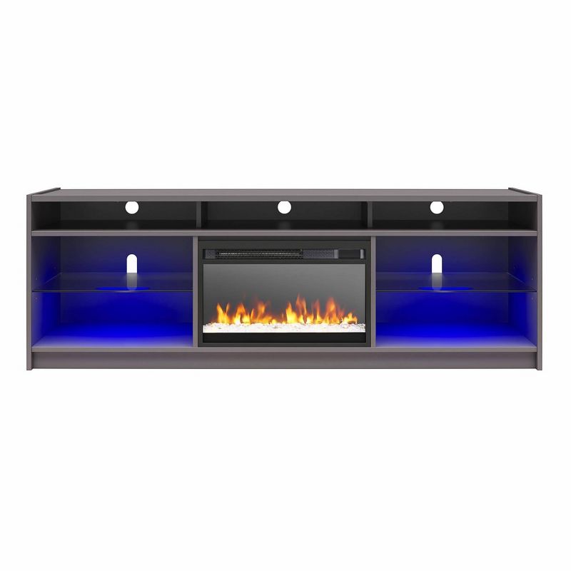 Sonara Fireplace TV Stand for TVs up to 75&#34; Graphite Gray - Room &#38; Joy, 1 of 8