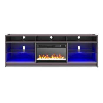 Sonara Fireplace TV Stand for TVs up to 75" Graphite Gray - Room & Joy