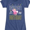 Girls' - Peppa Pig - Hooray It's My Birthday Fitted Short Sleeve Graphic T-Shirt - 2 of 4