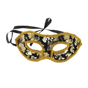 Unique Bargains Jazz Cloth-Wrapped Flat Head Half Face Party Mask 1 Pc - 1 of 4