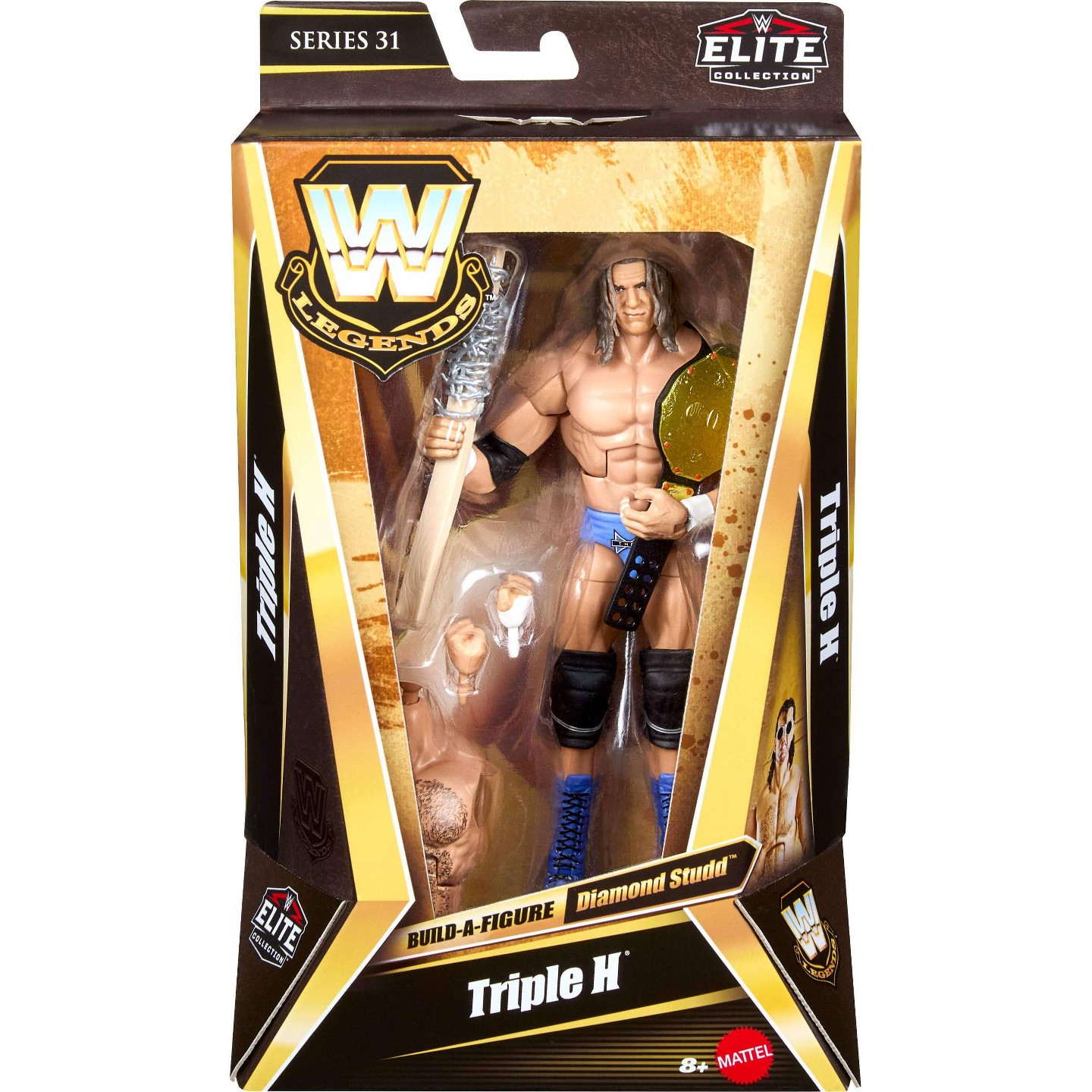 Детские фигурки WWE Elite Legends Triple H Action Figure & Accessories, Series 31 6" Set — фото 2