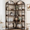Jojoka 5-Tier L Shaped Arched Corner Bookshelf,68.5" Tall Industrial Metal Frame Display Rack for Living Room - 2 of 4
