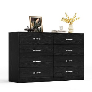 Modern 54" Wide Dresser & Chest of Drawers, Wood & Metal Design, Doubles as TV Stand, Storage for Bedroom & Living Room - 1 of 4