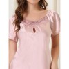 cheibear Womens Satin Sleepwear Pajama Dress Nightshirt Soft Lounge Nightgowns - 4 of 4