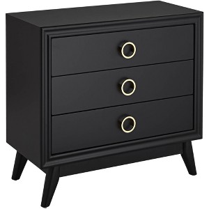 Crestview Collection Oslo 32"W Black 3-Drawer Accent Chest - 1 of 4