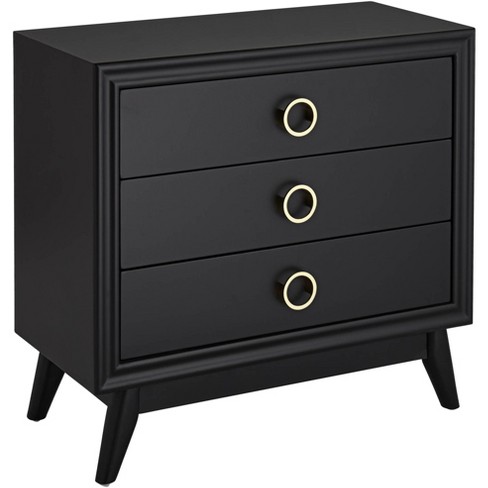 Crestview Collection Oslo 32"W Black 3-Drawer Accent Chest - image 1 of 4