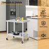 Stainless Steel Table, Heavy Duty Metal Commercial Prep Table with Storage Racks and Casters for Restaurant Kitchens, Home Hotels, Food Prep - 4 of 4