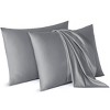 Circles Home Premium Sateen Cotton Blend Queen Envelope Pillowcase - Dark Grey (2 Pack) - image 3 of 4