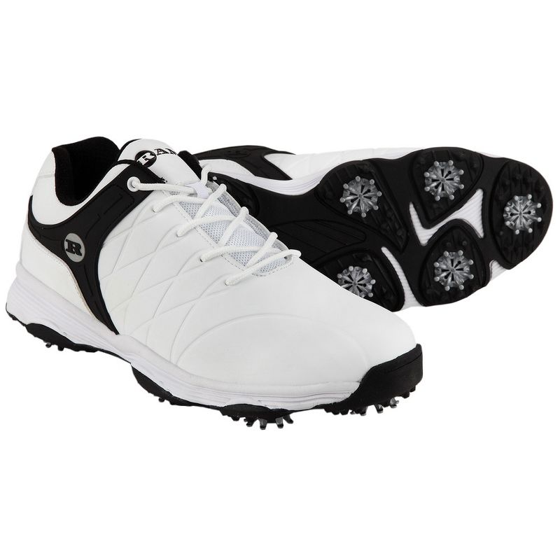 Ram Golf FX Tour Mens Waterproof Golf Shoes White/Black, 1 of 5
