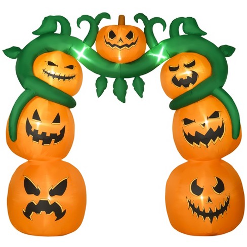 HOMCOM Giant 122" Halloween Inflatable Pumpkin Archway, Outdoor Blow Up Yard Decoration with Build-in LED - image 1 of 4