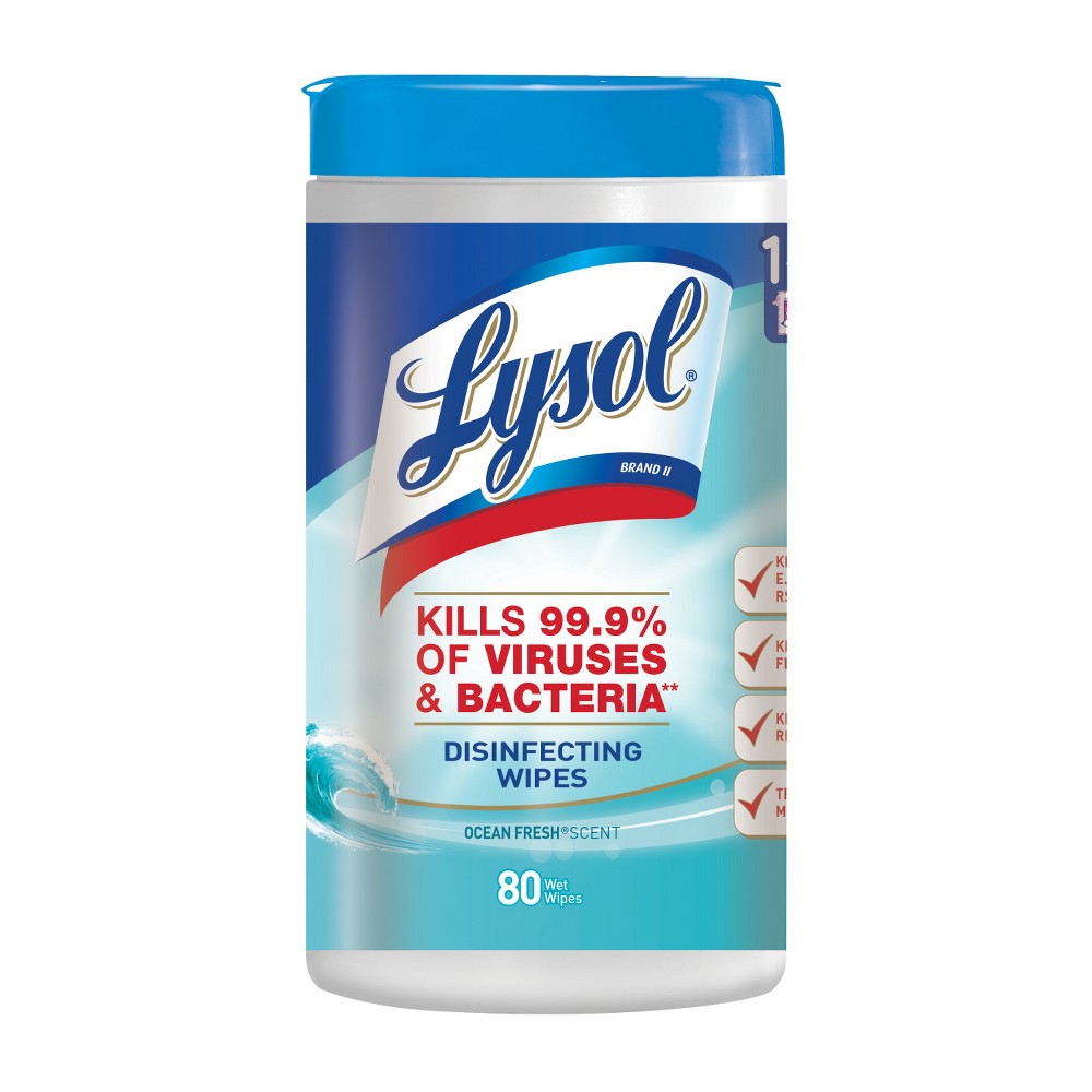 UPC 019200779258 product image for Lysol Disinfecting Wipes, Ocean Breeze, 80 wipes | upcitemdb.com