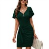 Clearlove Womens Casual Short Sleeve T Shirt Dress 2025 Summer Bodycon Wrap Ruched Mini Night Out Sundress - 4 of 4