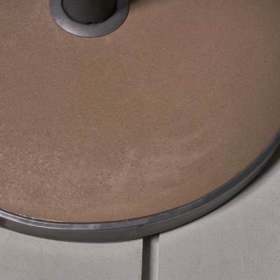 55 lb Brown and Black Concrete and Iron Patio Umbrella Base