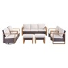 Gymojoy 7 Pieces Outdoor Sofa Swivel Chair Ottoman with Patio Chair Set - 3 of 4