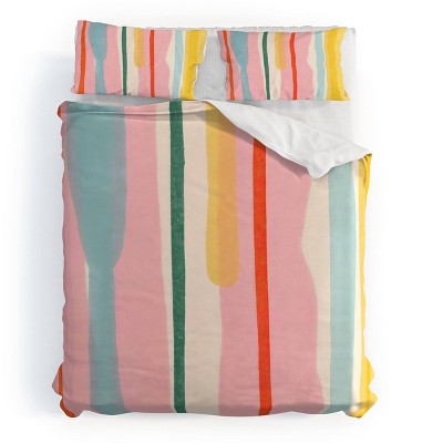Deny Designs 3pc King 83 Oranges Too Cool to Hang But Here I Am Duvet and Sham Set
