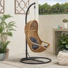 Christopher Knight Home Ripley Outdoor Wicker Hanging Basket Chair with Cushions (No Stand) - 2 of 4