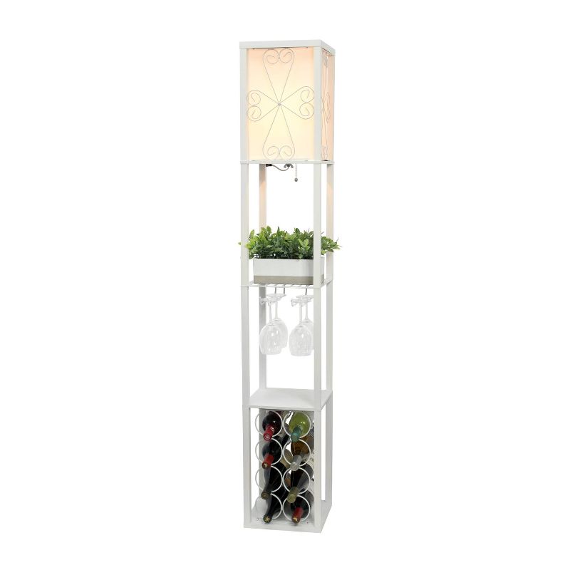 Etagere Organizer Storage Shelf Floor Lamp with Linen Shade - Simple Designs, 6 of 13