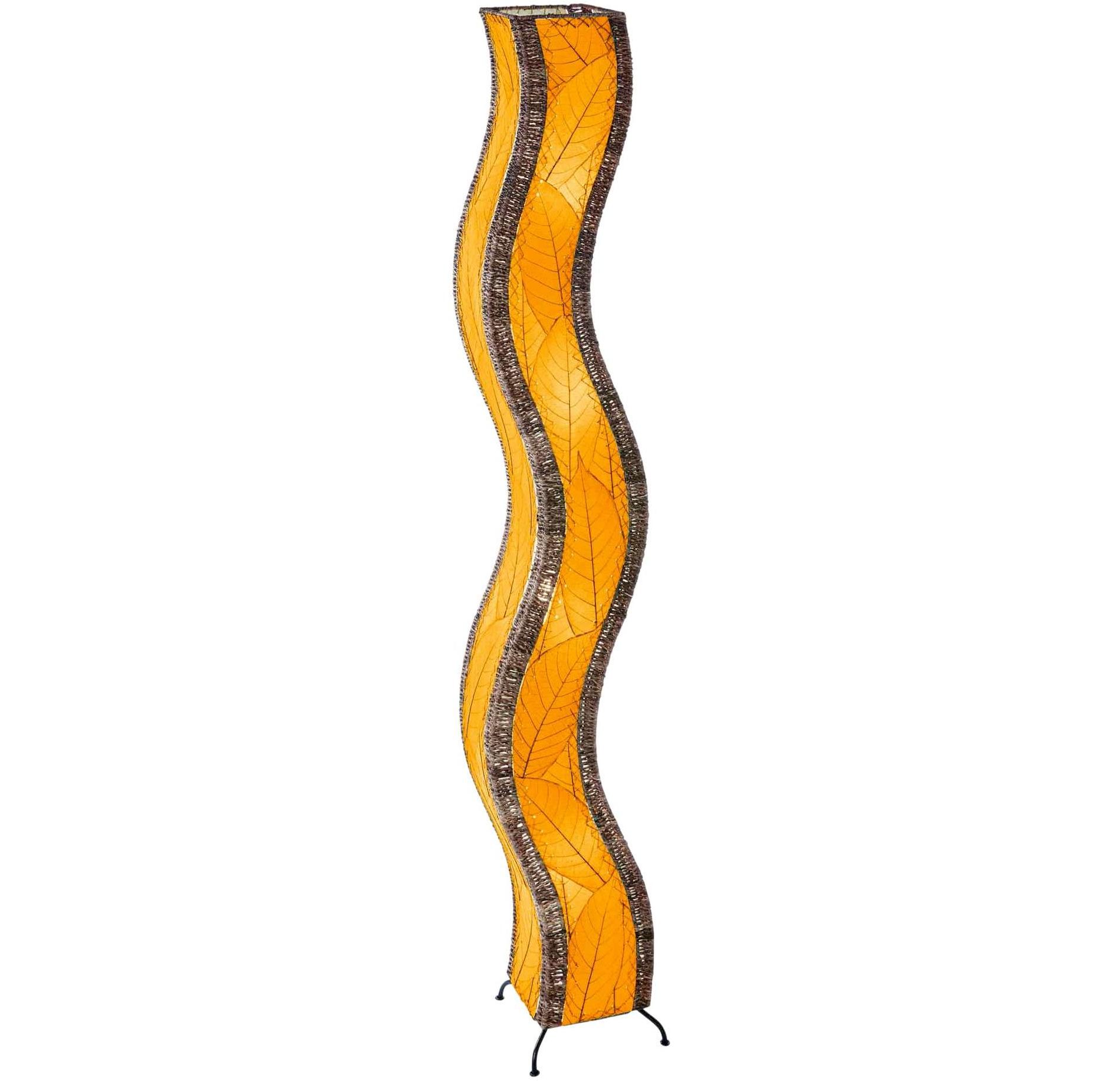 Eangee Wave 72" High Orange Cocoa Leaves Giant Tower Floor Lamp
