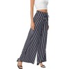 MISSKY Women's Wide Leg Pants Casual Palazzo Summer Flowy Pants Elastic High Waist Lounge Drawstring Long Trousers - 4 of 4