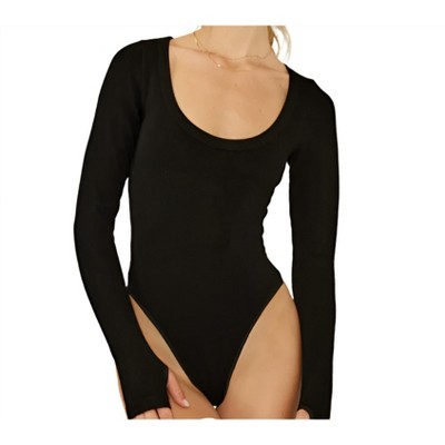 Women's Ellen Long-sleeve Bodysuit - Cream Yoga
