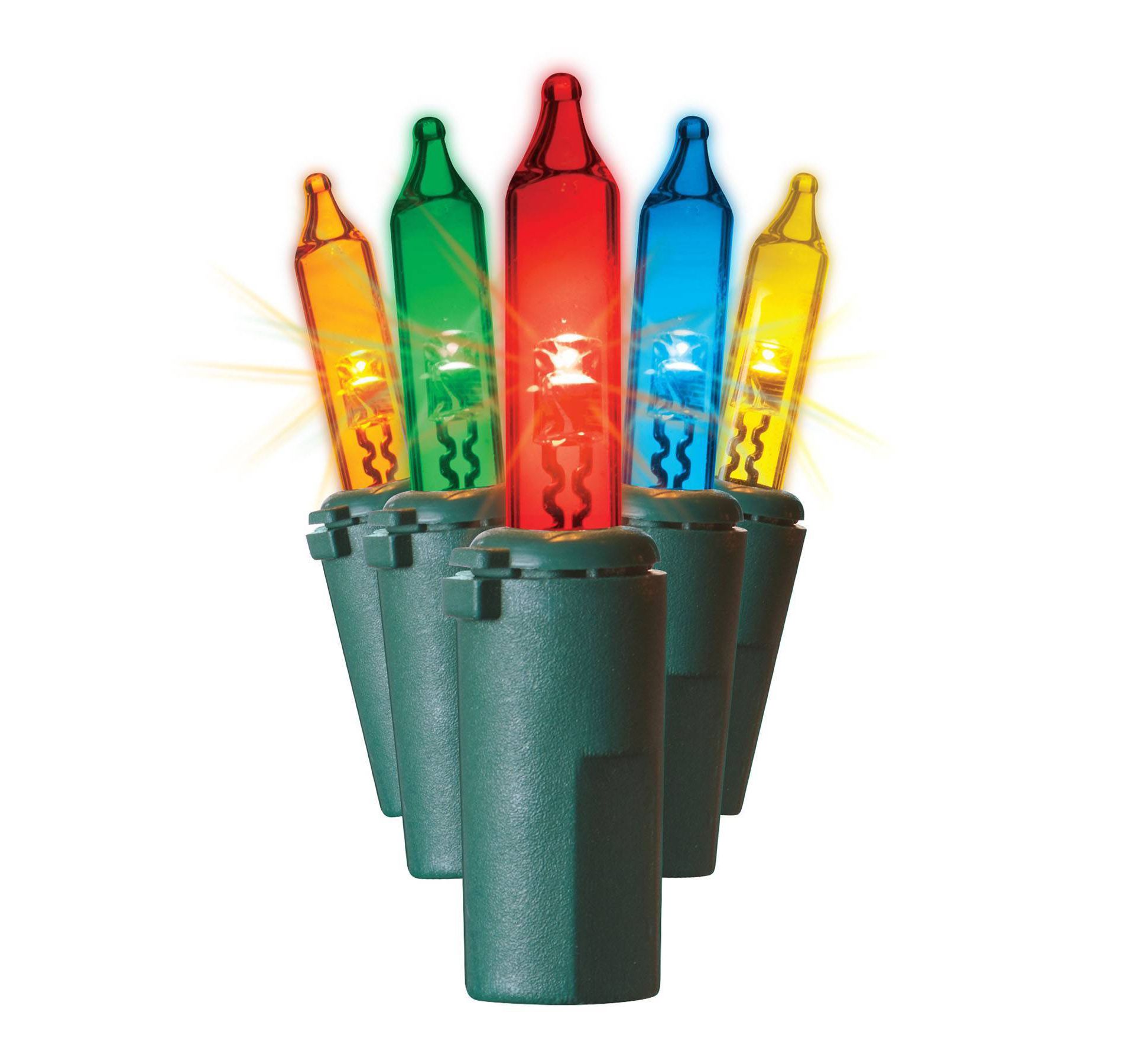 100ct LED Sylvania Stay-lit Incandescent Look Indoor/Outdoor Miniature String Lights Multi-Colored with Green Wire