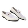 Gino Vitale Velvet & Patent Leather Slip On Dress Loafer, White - 12 - 2 of 3