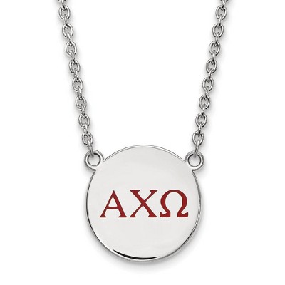 Black Bow Jewelry Sterling Silver Alpha Chi Omega Greek Life Necklace 18 Inch