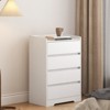 4 Drawer Dresser, Chest of Drawers without Handle, White Dresser for Bedroom, Waterproof Wooden Cabinet with Sturdy Frame for Living Room, Entryway - image 3 of 4