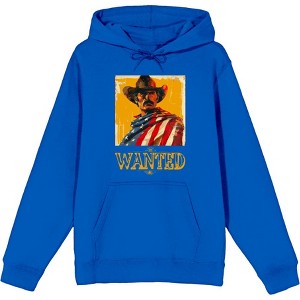 "Wanted" Cowboy With American Flag Adult Long Sleeve Hoodie - 1 of 2