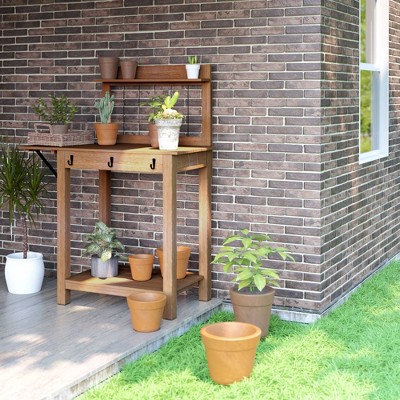 Outdoor Potting Bench - Light Brown - TK Classics