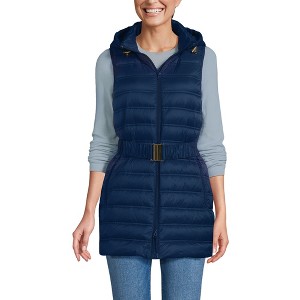 Lands' End Women's Wanderweight Belted Packable Down Vest - 1 of 4