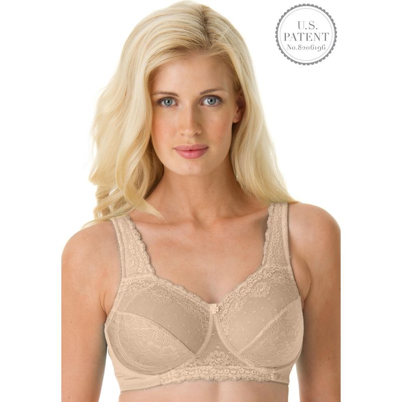 Comfort Choice Women's Plus Size Side Wire Lace Bra, 1 of 1