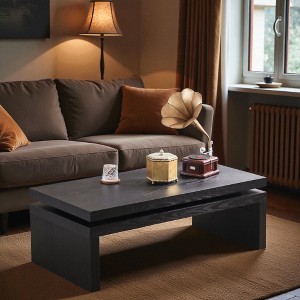 Mshliw Wood Coffee Table with Rectangular Floating Top Design, Dining Table, Sofa Table, Center Table for Living Room, 47.6'' x 23.6'' x 16.3'' - 1 of 4