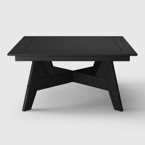 WestinTrends Avalon Modern Low Outdoor Patio Square HDPE Coffee Table - 1 of 4